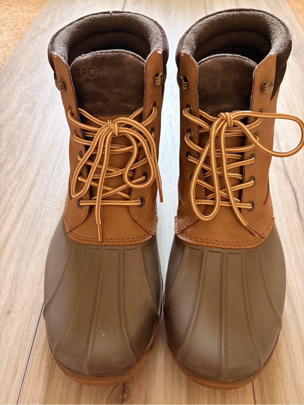 Sperry Waterproof Duck Boots Men’s 11.5 Brown Leather Rain Snow Boots